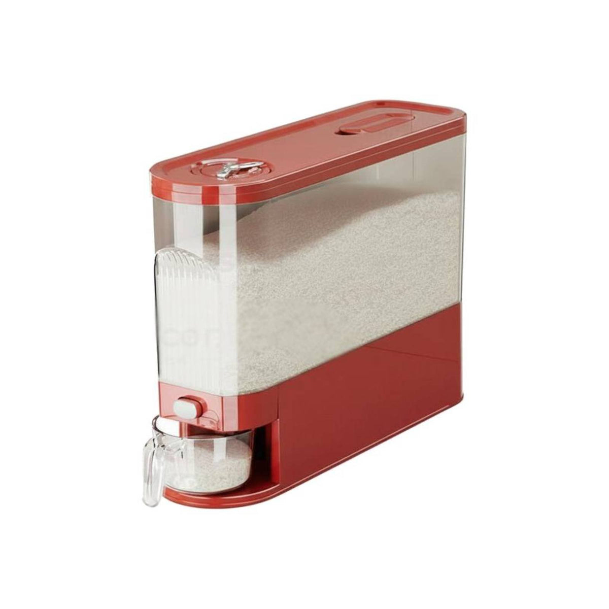 Moisture-Proof Push Button Rice Dispenser Airtight Seal Slim Rice Storage Bin Food Grade Material Sealed Grain Dispenser for Kitchen, Pantry