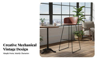 Mechanical Design Metal Frame High Stool with Backrest industrial-chic aesthetic Kitchen Island Stool Vintage Look Counter Chair Built-in Footrest for Interior Designers, Homeowners, Restaurant Owners, Bar, Cafe, Balcony, Patio