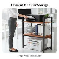 2-Tier Printer Stand Space-Saving Design 2 Tier Printer Effortless Assembly Desk Storage Shelf for Students, Professionals, Study, Dorm Room