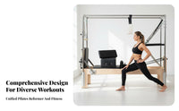 Pilates Luxury Bed Studio Grade Pilates Reformer Luxury Combo Multi-Functional 3-in-Central Training Bed for Home Gym Owners, Recovery Center