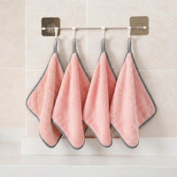 Dense Coral Fleece Microfibre Cloth, Hanging Dish Cloths and Cleaning Cloths for Kitchen, Quick Drying Microfibre Cloth for Dishes and Hands