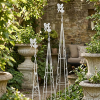 Trellis Obelisk Garden Obelisk Clematis Support Iron Metal Antique Finish Metal Garden Support Gardening Enthusiast New Home Gardening Climbing Plant Support Set of 3 European Retro Decor Garden Decoration