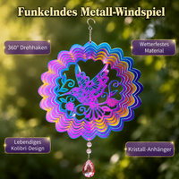 Modern 3D Wind Chime, Suncatcher for Garden & Balcony, 30.5cm Diameter, 55cm Height, Weatherproof Wind Spinner for Homeowners