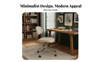 space-saving Footprint Molded Shell Chair with Casters Modern & aesthetic Upholstered Vanity Chair with casters Height Adjustable Office Furniture Ergonomic Design for Students, Adults, Women, Study Room, Small Apartments, Bedroom