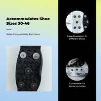 Non-Slip Ice Cleats, Paw Shoe Grips, Anti-Slip, Black