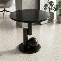 Round Side Table Modern Sofa Side Table Geometric Nightstand for Living Room, Bedroom