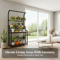 Floor-Standing Multi-Tier Plant Ladder Freestanding Display Stand Sturdy Construction Home Furnishing Space-Saving for Gardeners, Apartment Dwellers, Homeowners, Balcony, Indoor, Living Room, Bedroom