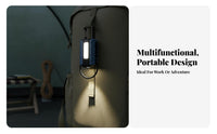 Energy-Replenishable Keychain Flashlight Multi-Functional Mini Worklight Light Compact & Lightweight Energy-Replenishable Carabiner Flashlight