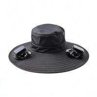 Wide Brim Sun Hat with Fan Cooling Sun Hat with Fan Breathable for Camping