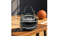Basketball-Shaped Purse Faux-Leather Basketball Handbag Sporty Crossbody Shoulder Bag with Shoulder Strap for Concerts