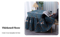 Electric Warming Device Coverlet Heat Trapping Square Warming Blanket Soft Milk Fleece Quilted Heater Table Cover for Families, Seniors, Winter Season