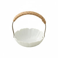 Ceramic Handled Fruit Basket Multi-Use Vintage Fruit Basket Food Porcelain Serving Dish for Party