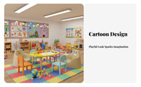 Rounded Corners children's Multi-Purpose Table Easy to Clean Toddler Activity Table Anti-Slip Foot Pads Solid Wood Legs for Toddlers, Preschoolers, Parents, Kindergarten, Playroom, Daycare, Bedroom