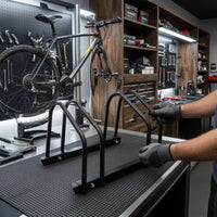 Floor Bike Rack Upright Bike Floor Stand Two-Wheeler Parking Stand Stable Two-Wheeler Parking Holder Secure for Cyclists, Garage