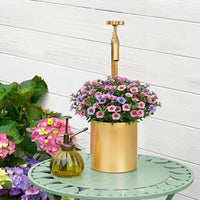 Vintage Iron Faucet Single Bucket Planter for Garden and Balcony