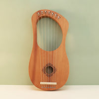 Wooden 7-String Lyre Plucked Lyre Portable 7-String Harp Handheld for Music Learners, Home Practice