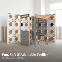 Kids Indoor Climbing Wall Develops Coordination & Balance children's Physical Training Facility Smooth Rounded Edges Wall Mounted Play Structure