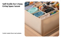3 Pieces Underwear Compartment Organizer Foldable Multicompartment Storage Container