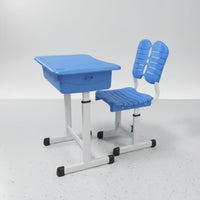 Pen Slot Adjustable Student Desk and Chair Set Ergonomic Design Height Adjustable School Desk Side Hook Children's Study Table and Chair Sturdy & Long-Lasting for Students, Training Center