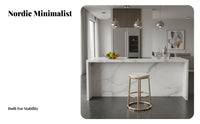 Minimalist Design Backless Round Bar Stool Sturdy Construction Nordic Design Counter Stool Built-in Footrest Backless Metal Barstool Versatile for Cafe Owners, Homeowners, Adults, Restaurant, Pub, Home, Dining Room