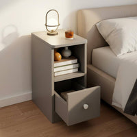 Modern Slim Bedside Table, Narrow Storage Cabinet, Mini Nightstand, Small Sofa Side Table