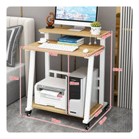 Modern Minimalist Design Rolling Bedside Desk Space Saving Mobile Computer Desk Multi-Functional Mobile Computer Cart Stable Structure for Students, Bedroom, Dorm Room