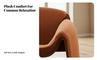 Minimalist Design Sculptural Armchair Ergonomic Comfort Lounge Chair High-Density Foam Household Furniture Non-Pilling Textile for Homeowners, Adults, Living Room, Reception Area, Reading Nook, Pale Ice
