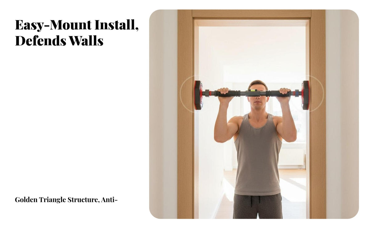 Easy Installation Doorway Pull-up Bar Telescopic Design Doorway Pull up Bar Built-in Level Comfort Foam Grips for Children, Athletes, Beginners, Garage, Office