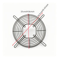 Black Fan Guard with Central Opening Round Wire Fan Guard Rigid Debris Guard Long-Lasting for Technicians, Refrigeration
