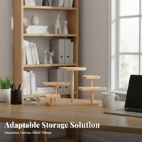 Multi-Level Desk Organizer Stable Structure Staggered Platform for Bedroom