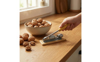 Screw-Style Manual Walnut Nut Splitter Metal and Wood Lever Nut Splitter Tabletop Household Tool Adjustable