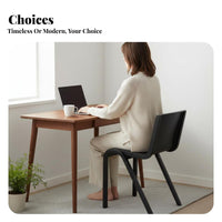 Armless Side Chair Nordic Design Aesthetic Molded Plywood Chair Bentwood Construction Ergonomic Backrest for Adults, Kitchen