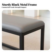 Modern design Upholstered Metal Frame Bench Multi-Purpose End-of-Bed Bench Minimalist Design Long Stool for Business Owners, Interior Designers, Homeowners, Fitting Room, Waiting Area, Entryway, Hallway