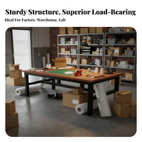 Double Layer Assembly Firm Table and Solid Construction Heavy Duty Packing Desk Wear-Resistant 2-Tier Workbench for Technicians, Factory, Lab