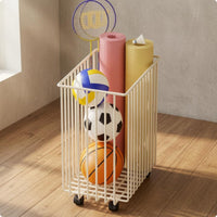 uncoveredGrid Storage Basket on Casters Ventilated Rolling Storage Basket Freestanding Organizer