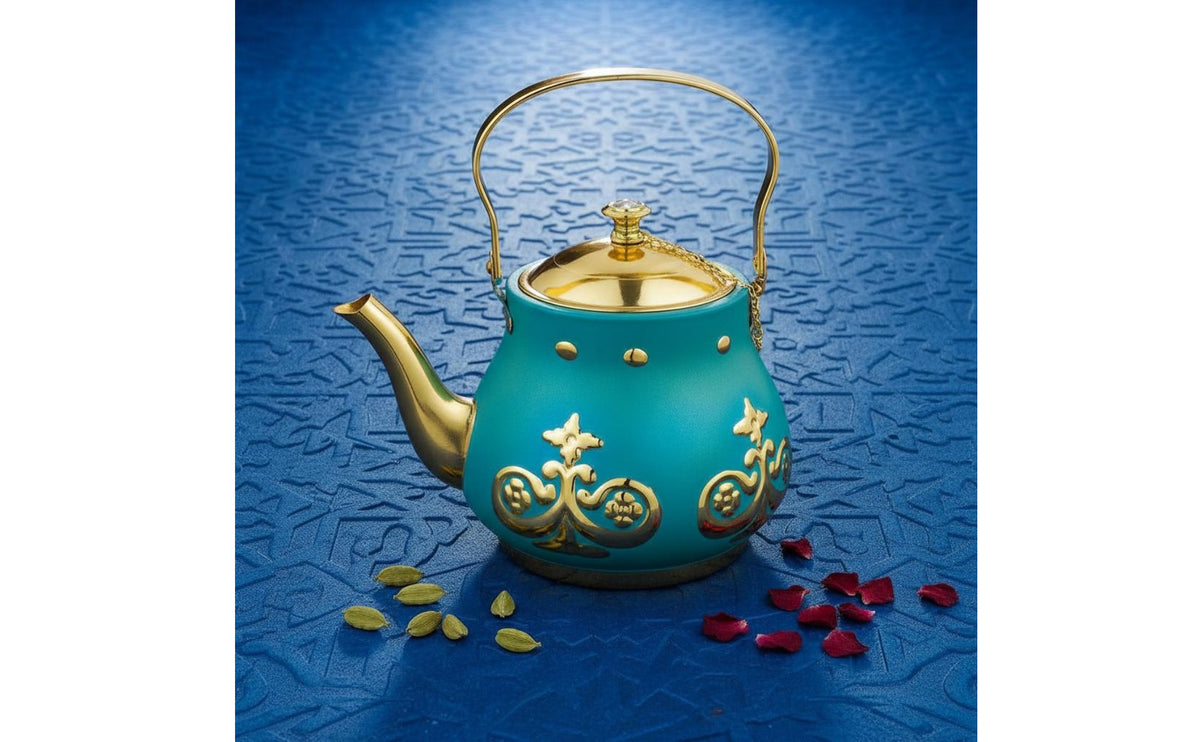 Turkish Teapot Engraved Design Ornate Tea Kettle Display Decor Decorative Coffee Kettle