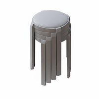 Sturdy Stackable padded seated Round Seat Space-Saving Round Padded Folding Stool Foldable Design Backless Chair Portable for Apartment Dwellers, residents, Living Room, Parties, Kitchen, Bedroom
