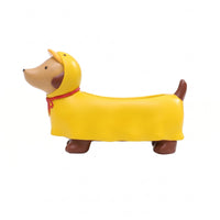 Painted Finish Resin Dachshund Pot Exposed Cavity Dachshund Planter Standing Legs Desktop Planter Small Plants for Desk