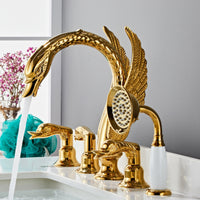 Swan Faucet with Handheld Shower Stylish Fixture Resistant
