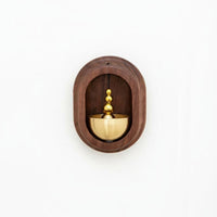 Decorative Entry Indicator Easy Install Door Chime No Drilling Oval Bell Long-Lasting Wood for Entryway, Fridge