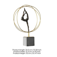 Gymnast Figurine with Pedestal Abstract Gymnast Sculpture Geometric Ornament for Art Lovers
