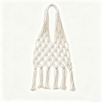 Mesh Bag with Tassels Versatile Macrame Bag Expandable for Beach