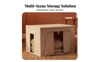 Large Capacity foldable Fabric Bin Foldable Design Clothing Organizer Stackable Household Storage Easy-Carry Handles for Families, Students, Homeowners, Bedroom, Dorm Room, Under Bed, Shelves