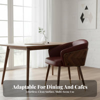 Modern Dining Chair with Backrest Thick Padded Cushion Upholstered Wood Armchair Easy Assembly Upholstered Dining Armchair for Restaurant, Living Room