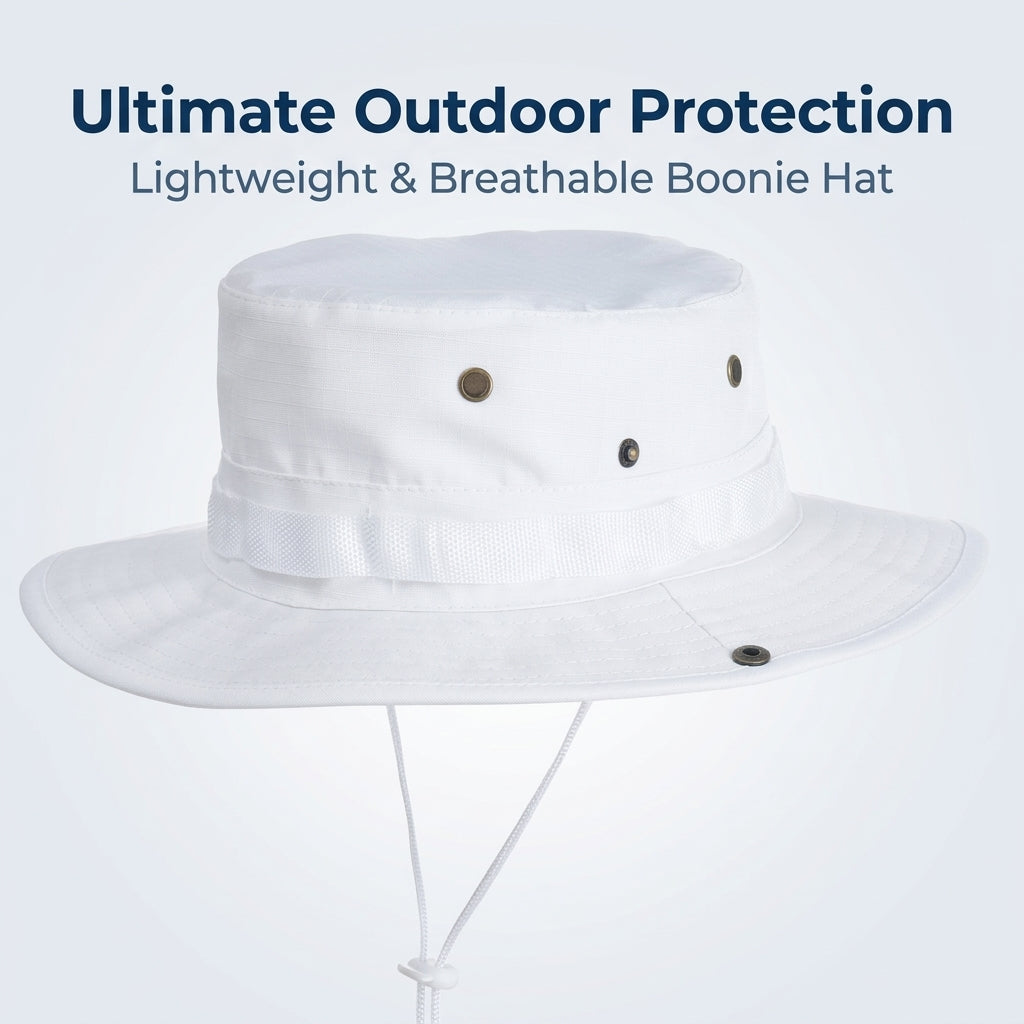 Wide Brim Fishing Hat for Outdoor Activities, Breathable Unisex Bucket Style with Flat Top, Polyester Adventure Sun Protection for Hiking and Camping