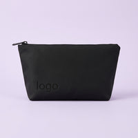 Letter Print Nylon Cosmetic Bag for Women, Mini Makeup Organiser with Zipper, Lightweight Travel Toiletry Pouch for Daily Use