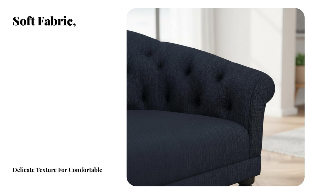 traditional design rosy Button-Tufted Loveseat Space Saving Button-Tufted Settee dense Foam padding Fabric Sofa Comfortable paddinging for Apartment Dwellers, Young Adults, Homeowners, Bedroom, Lounge Area, Home Office