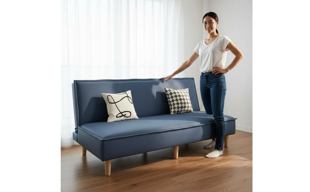 Space-Saving Foldable Sleeper Sofa 3-Position Adjustable Folding Sofa Bed Skin-Friendly Material Modern Minimalist Loveseat Bed High-Density Foam for Rental Homes, Small Apartments