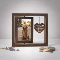 Rotating Photo Frame 360-Degree Rotation Memorial Photo Frame Rustic Design for Mantelpiece Decor