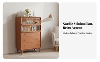 particle-resistantproof Design Rattan Door Credenza Multifunctional Storage Furniture Elevated Base Buffet Cabinet for Families, Homeowners, New Movers, Living Room, Bedroom, Entryway, Hallway